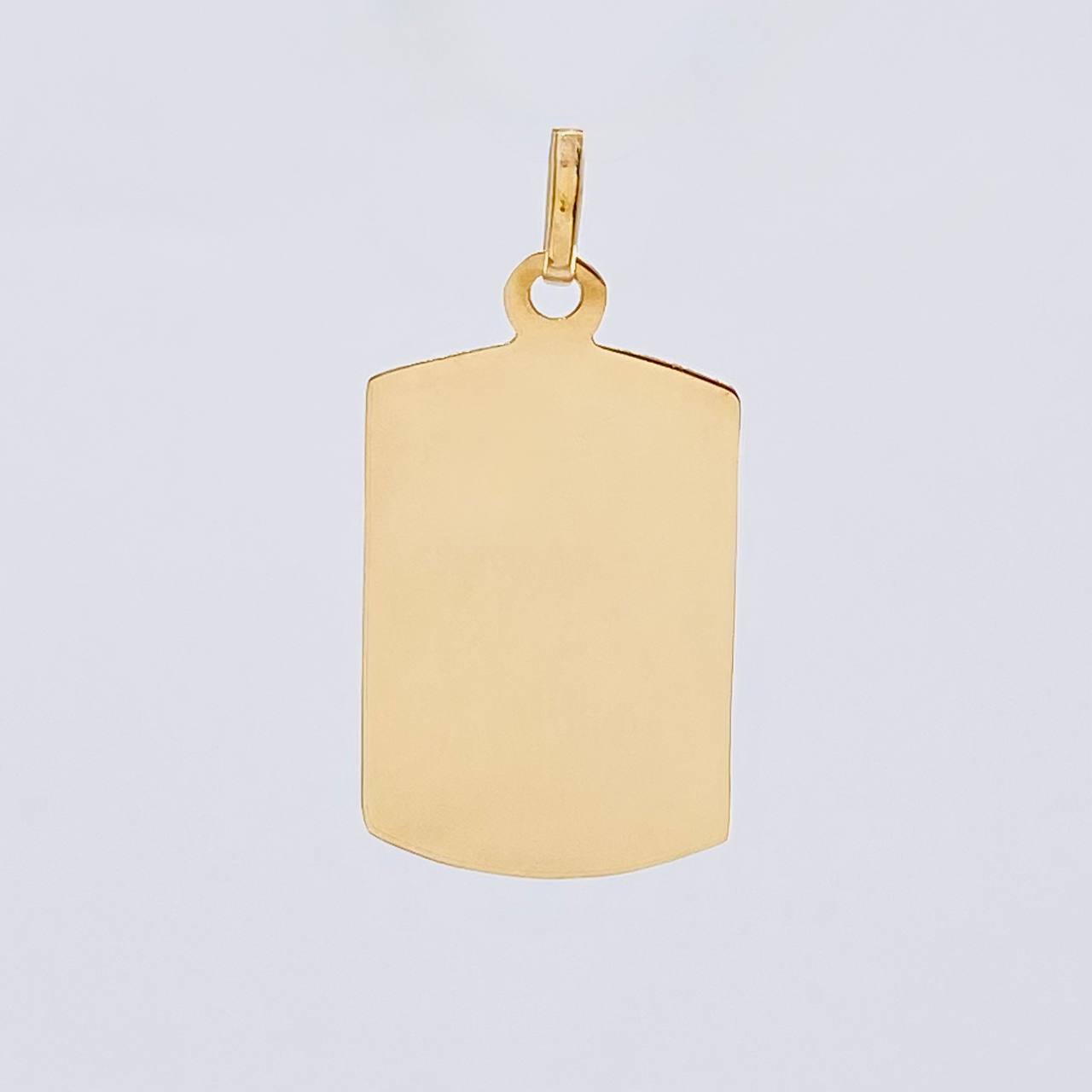 Dije Placa Rectangular Ovalada 1.4 g / 3 cm Oro Amarillo 18K