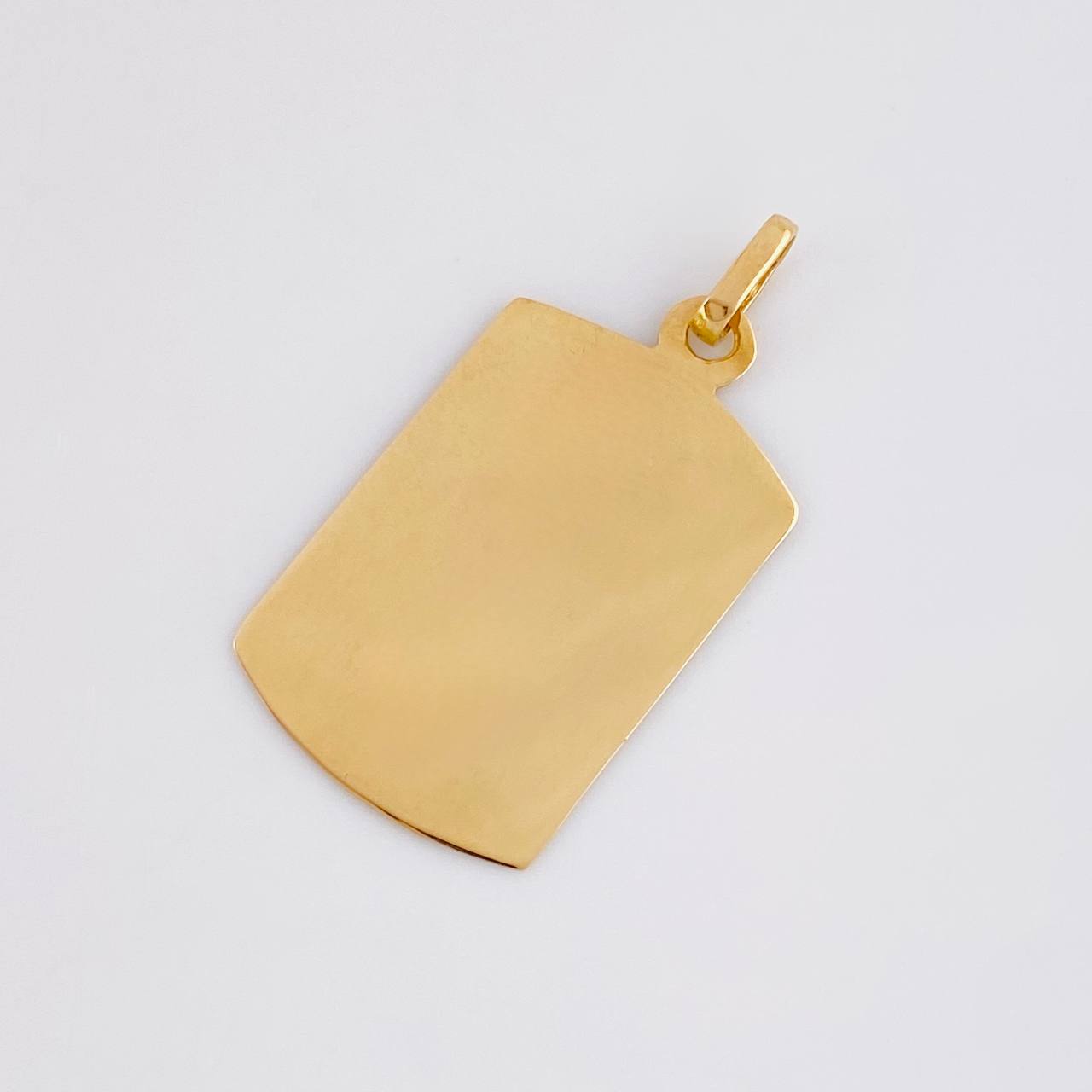 Dije Placa Rectangular Ovalada 1.4 g / 3 cm Oro Amarillo 18K