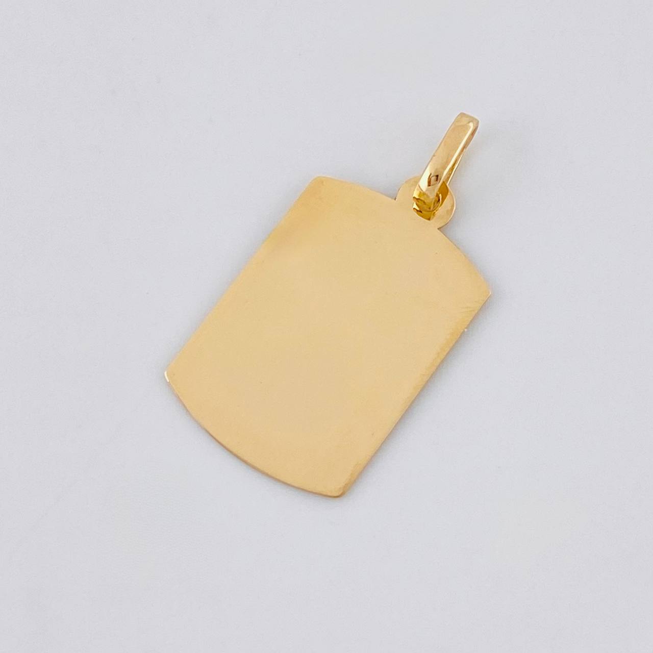 Dije Placa Rectangular Ovalada 1 g / 2.5 cm Oro Amarillo 18K