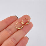 Candongas Trio Bolas 0.9g / 1.3cm Tres Oros 18K