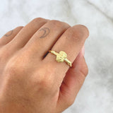Anillo Sello Sagrado Rostro 1.3gr / T9 1/4 / Nudo Liso Oro Amarillo 18K ©