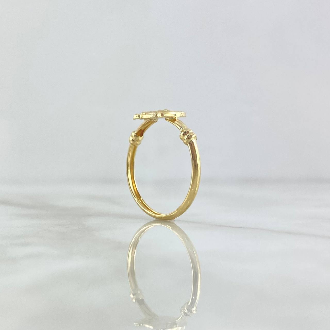 Anillo Sello San Benito 1.55  T9 1/4 / Nudo Liso  Oro Amarillo 18K *
