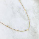 Cadena Aro Seguido 3.5gr / 45cm / 3mm Bola Diamantada Oro Amarillo