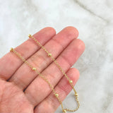 Cadena Aro Seguido 3.5gr / 45cm / 3mm Bola Diamantada Oro Amarillo