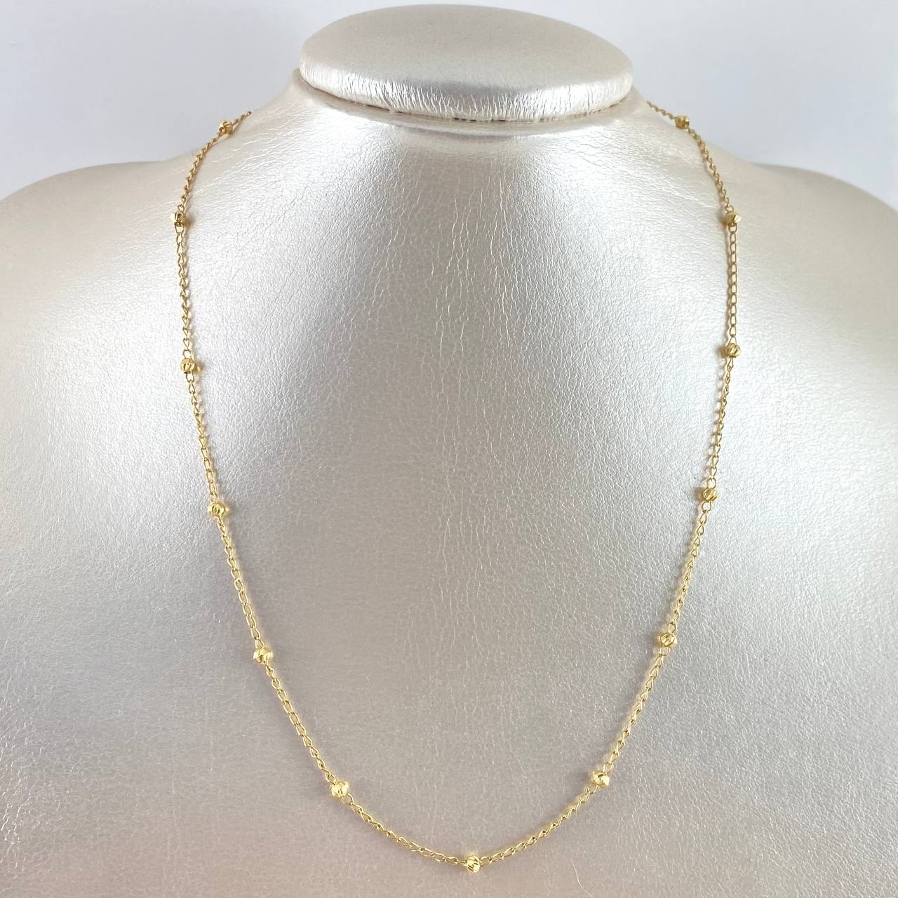 Cadena Aro Seguido 3.5gr / 45cm / 3mm Bola Diamantada Oro Amarillo