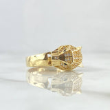 Anillo Pantera Geometrica 8.15gr / T9 1/4 / Circones Blancos Negros Oro Amarillo 18K ©