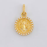 Dije Medalla San Benito Doble Faz 2.05 g / 2 cm Oro Amarillo 18K