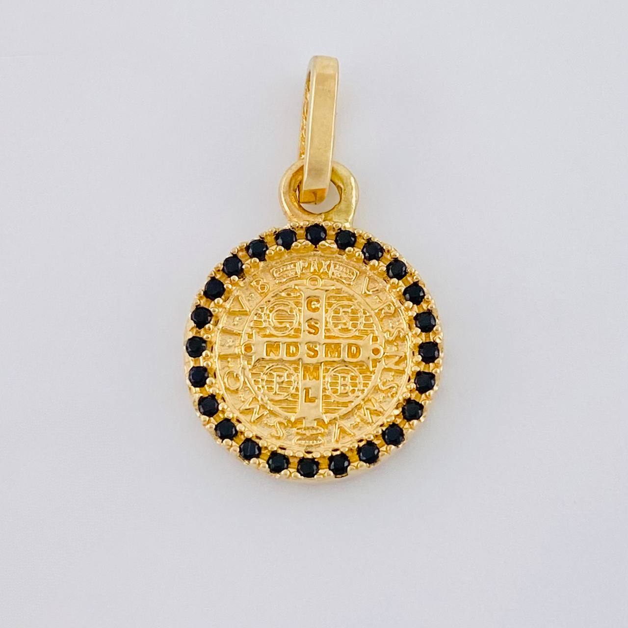 Dije Medalla San Benito Doble Faz 2.05 g / 2 cm Oro Amarillo 18K