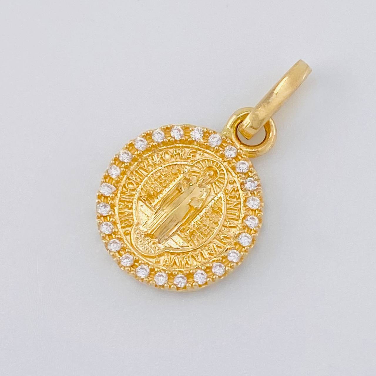Dije Medalla San Benito Doble Faz 2.05 g / 2 cm Oro Amarillo 18K