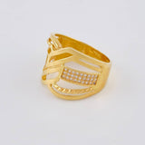 Anillo Corset Carril Perpenticular 4.85 g / T8 Oro Amarillo 18K