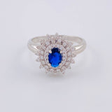 Anillo Halo Tupido 3.6 g / T7 Oro Blanco 18K