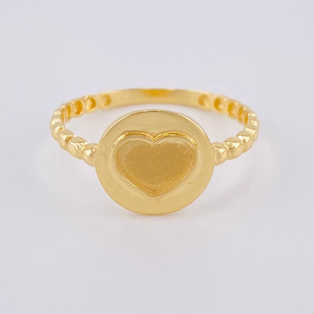 Anillo Burbuja Corazon 1.75 g / T7 1/4 Oro Amarillo 18K