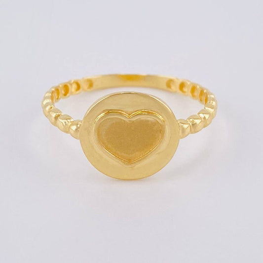 Anillo Burbuja Corazon 1.75 g / T7 1/4 Oro Amarillo 18K