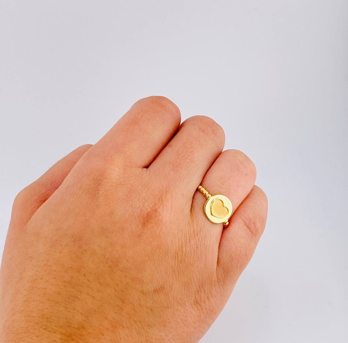 Anillo Burbuja Corazon 1.75 g / T7 1/4 Oro Amarillo 18K