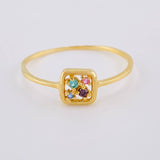 Anillo Recuadro Triqui 0.9 g / T7 Oro Amarillo 18K