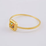 Anillo Recuadro Triqui 0.9 g / T7 Oro Amarillo 18K