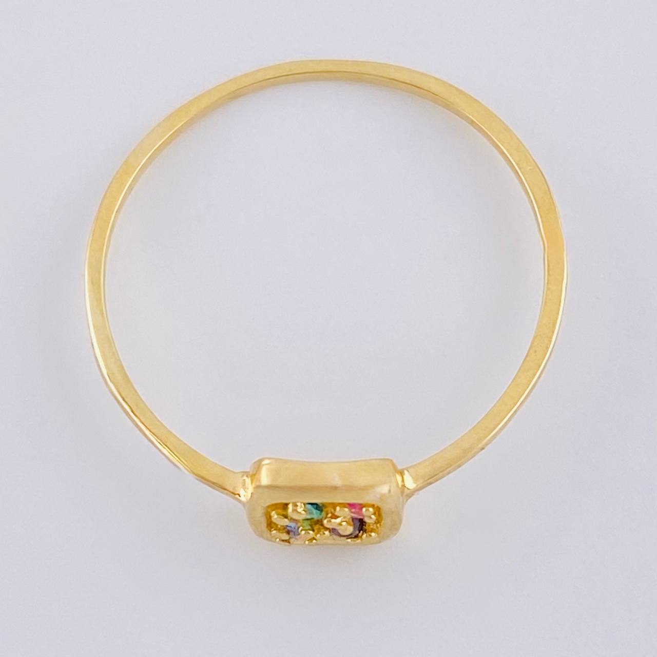 Anillo Recuadro Triqui 0.9 g / T7 Oro Amarillo 18K