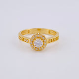 Anillo Solitario Cetro Circular 3 g / T7 1/4 Oro Amarillo 18K
