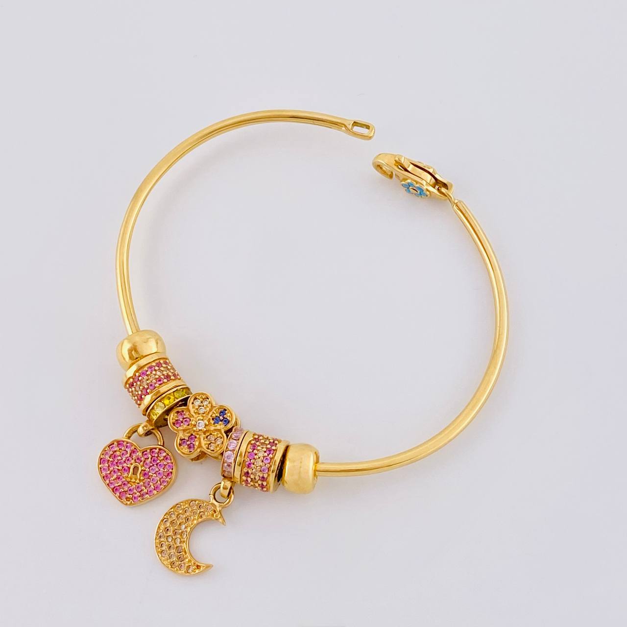 Pulso PD Corazón Media Luna 14.15 g / 18 cm / 1.95 mm Oro Amarillo 18K