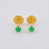Topos Seis Garras Esmeraldas 6Pts 0.5 g / 2.6 mm Oro Amarillo 18K