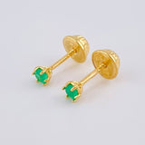 Topos Seis Garras Esmeraldas 6Pts 0.5 g / 2.6 mm Oro Amarillo 18K
