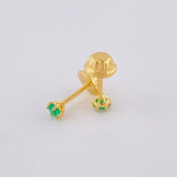 Topos Seis Garras Esmeraldas 5Pts 0.5 g / 2.5 mm Oro Amarillo 18K