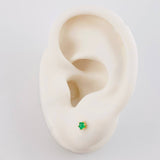 Topos Seis Garras Esmeraldas 5Pts 0.5 g / 2.5 mm Oro Amarillo 18K