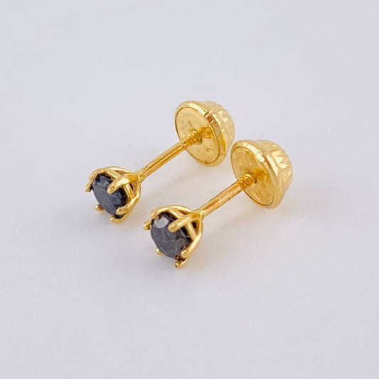 Topos Seis Garras Diamantes 25Pts 0.65 g / 3.6 mm Oro Amarillo 18K