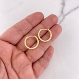 Candongas Tornillo 4.2gr / 1.7cm / Circones Blancos Oro Amarillo 18K #
