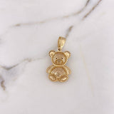 Dije Oso 6.8gr / 3.7cm / Circones Blancos Negros Oro Amarillo 18K $