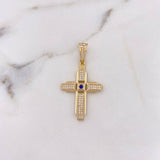 Dije Cruz Tornillo 4.4gr / 4.3cm / Circones Blancos Azul Oro Amarillo 18K $