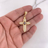 Dije Cruz Tornillo 4.4gr / 4.3cm / Circones Blancos Azul Oro Amarillo 18K $