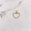 Dije Silueta Corazon 1.5gr / 2.4cm / Circones Blancos Oro Amarillo 18K &