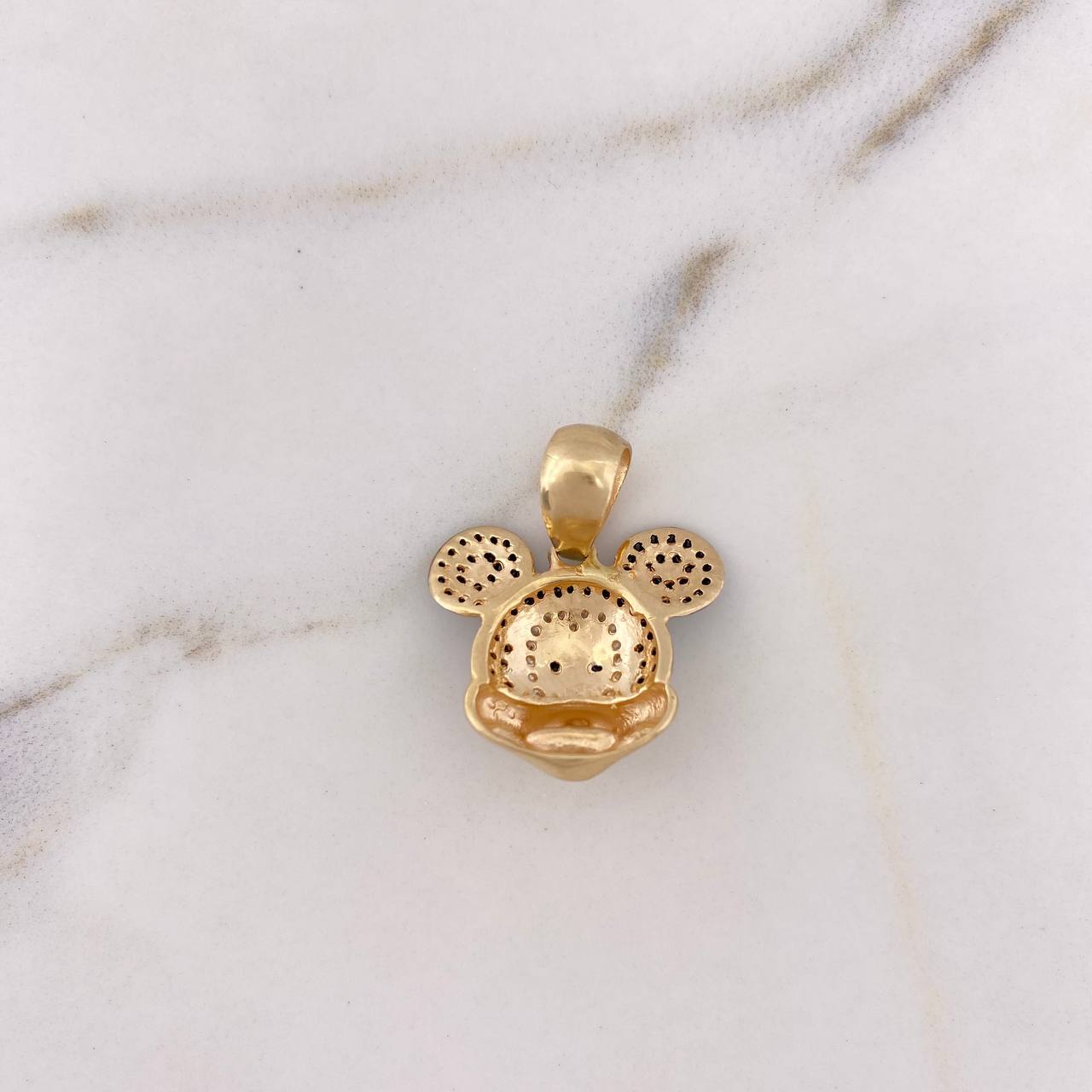 Dije Raton 4.1gr / 2.4cm / Circones Blancos Negros Dos Oros Amarillo Blanco 18K $