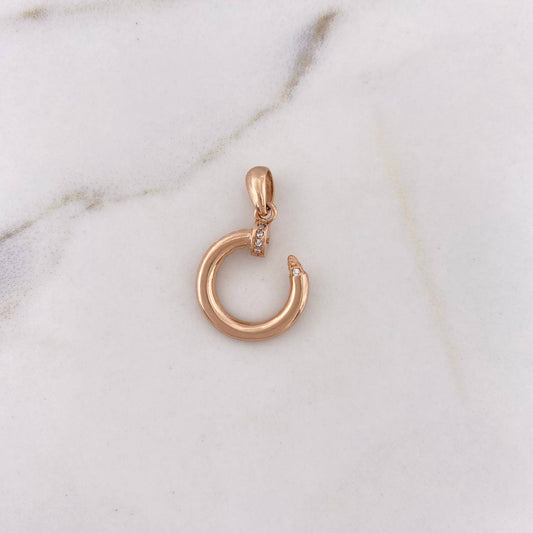 Dije Clavo 2.05gr / 2.5cm / Circones Blancos Oro Rosa 18K $
