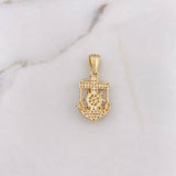 Dije Ancla Cristo Timon 3.5gr / 2.9cm / Circones Blancos Tres Oros 18K #