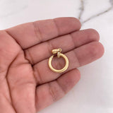 Dije Clavo 2.05gr / 2.5cm / Circones Blancos Oro Amarillo 18K $