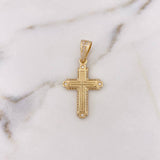 Dije Cruz 3D 4.3gr / 3.2cm / Circones Blancos Oro Amarillo 18K $