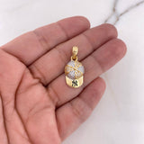 Dije Gorra NY 3.35gr / 2.6cm / Circones Blancos Dos Oros Amarillo Blanco 18K $