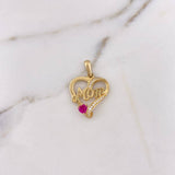 Dije Silueta Corazon Mom 2.75gr / 2.6cm / Circones Blancos Fucsia Oro Amarillo 18K $