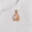 Dije Herradura  4.3gr / 2.5cm / Circones Blancos Dos Oros Blanco Rosa 18K #