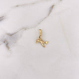 Dije Avioneta 0.85gr / 1.5cm / Circones Blancos Dos Oros Amarillo Blanco 18K &