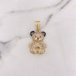 Dije Oso 6.8gr / 3.7cm / Circones Blancos Negros Oro Amarillo 18K $