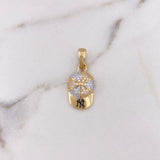 Dije Gorra NY 3.35gr / 2.6cm / Circones Blancos Dos Oros Amarillo Blanco 18K $