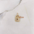 Dije Candado 2.25gr / 2cm / Circones Blancos Dos Oros Amarillo Rosa  18K $