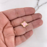 Herraje Trebol 0.8gr / 1.8cm / Rosado Oro Amarillo 18K $