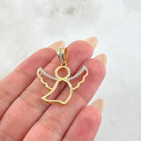 Dije Angel 3.5gr / 3cm / Dos Oros Amarillo Blanco 18K