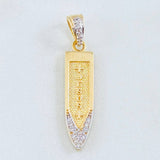 Dije Daga Jesus 2.5gr / 3.2cm / Dos Oros Amarillo Blanco 18K