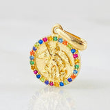 Dije Circulo San Miguel Arcangel 1.6gr / 2cm / Oro Amarillo 18K