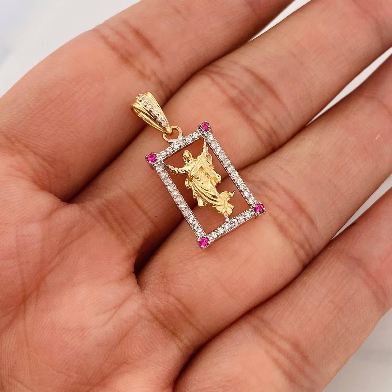 Dije Jesús Resucitado 2.15g / 2.5cm Dos Oros Amarillo Blanco 18K